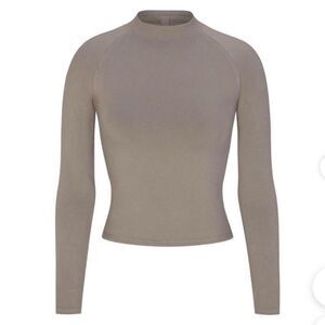 Skims ContourLounge Long Sleeve‎ Top - Grey Chalk 4X/5X Nwt